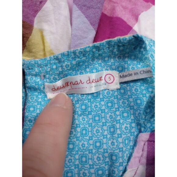 5 Deux Par Deux Colorful Check Tank Dress - Picture 6 of 7